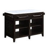 Darwid - Kitchen Island - Marble Top Top & Espresso