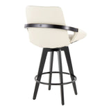 Cosmo - Fixed-Height Counter Stool (Set of 2) - Black Bamboo Base, Black Footrest