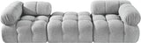 Ames - 3 Piece Boucle Modular Sofa With 1 Backless Seat