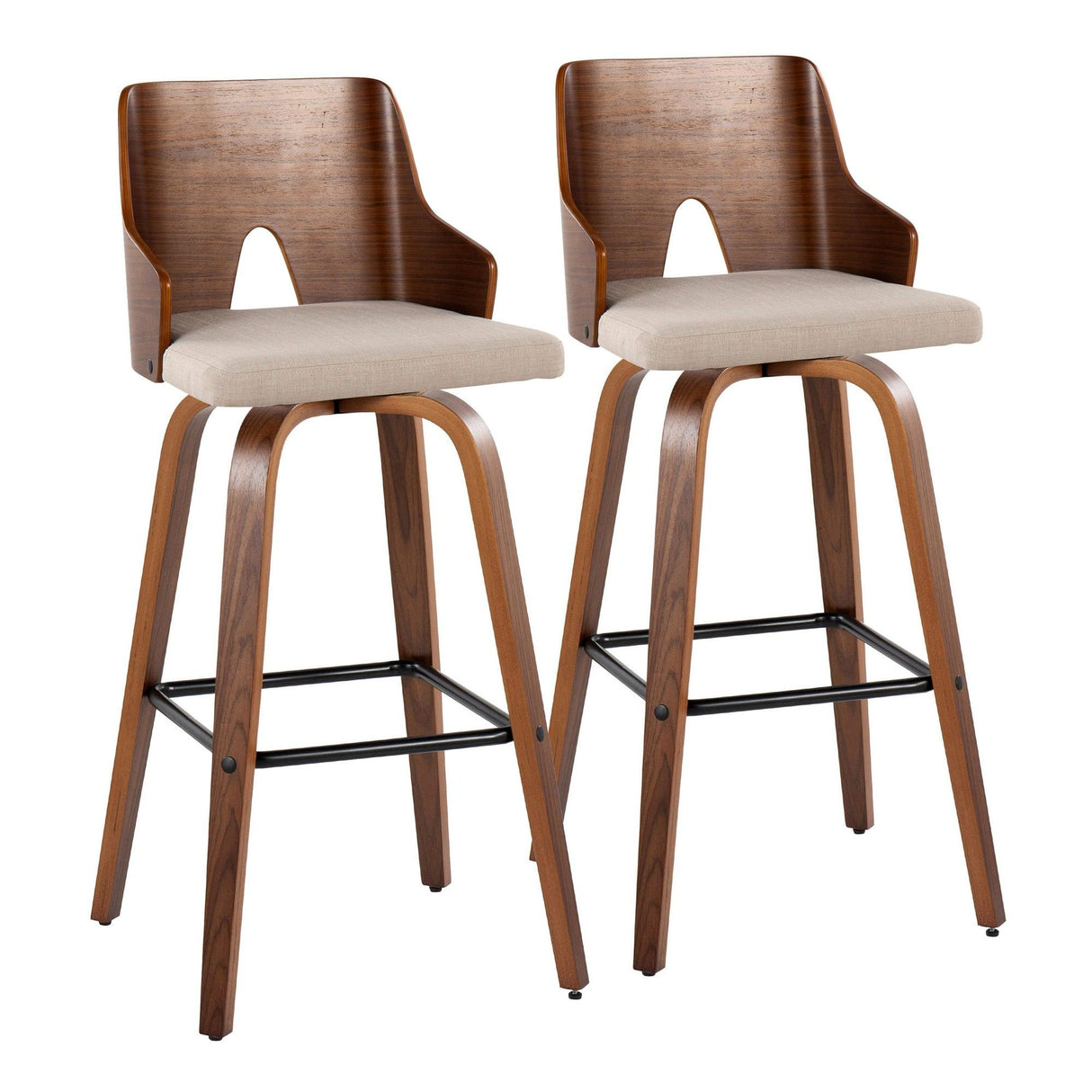 Ariana - 30" Fixed-Height Barstool (Set of 2) - Beige