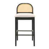 Lucio - Modern Farmhouse Wood Bar Height Kitchen Bar Stool