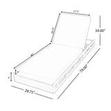 Premium Acacia Wood Lounge Chaise Set With Water Resistant Cushions, Adjustable Recline - Cream / Teak