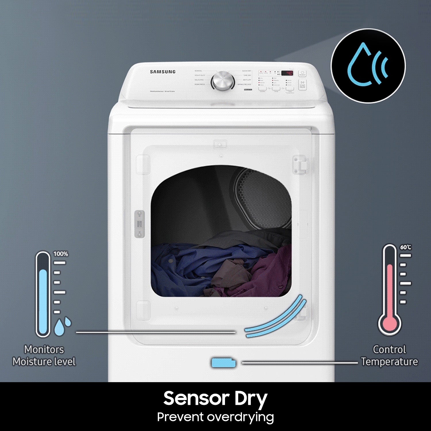 7.2 cu. ft. Gas Dryer with Sensor Dry in White - (DVG45T3200W)