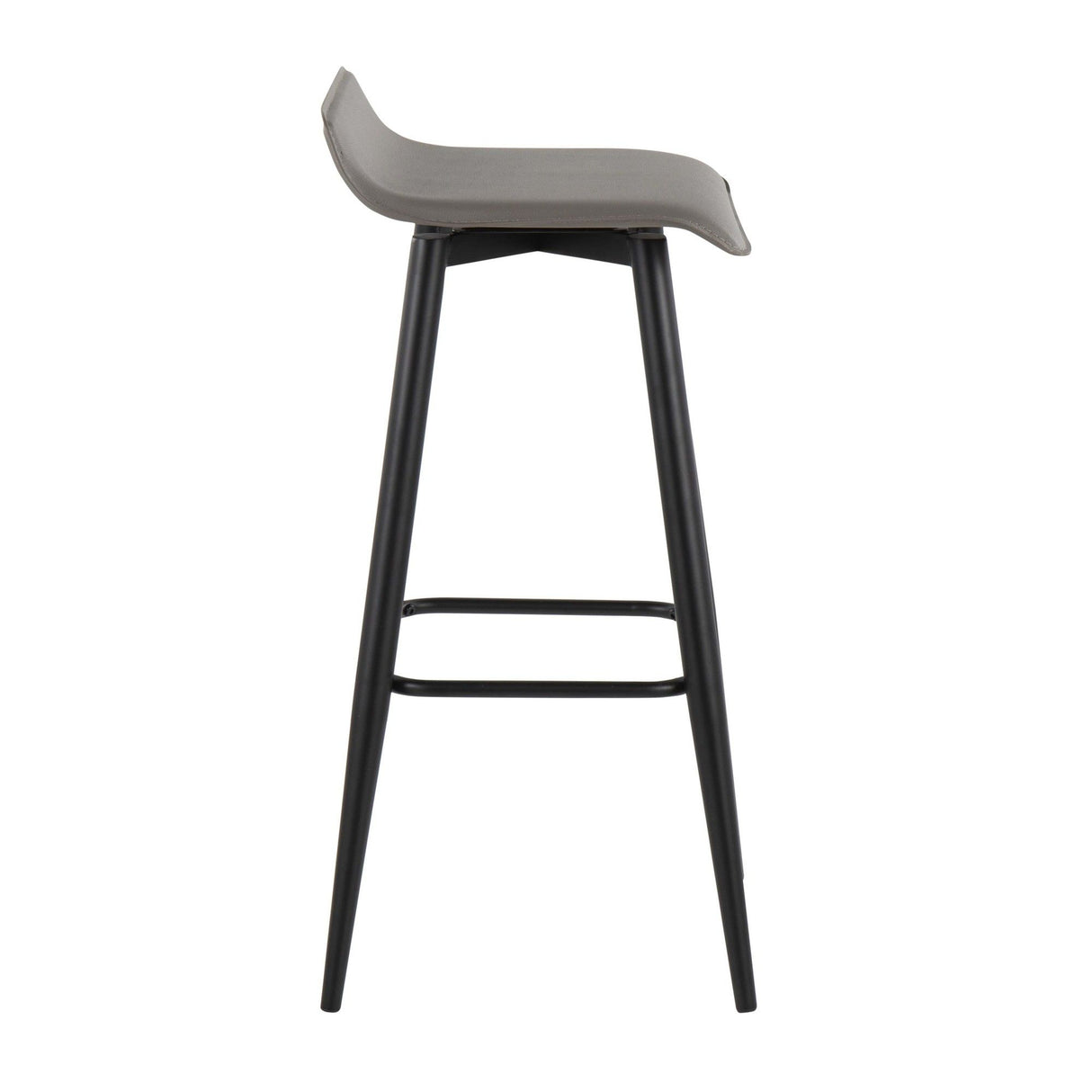 Ale - Contemporary Fixed-Height Barstool (Set of 2) - Black Steel Frame