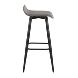 Ale - Contemporary Fixed-Height Barstool (Set of 2) - Black Steel Frame