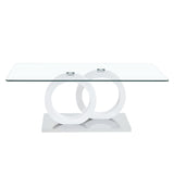 Contemporary Style Glass Top Coffee Table