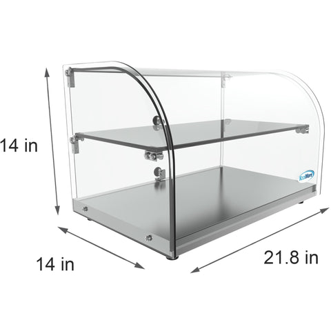 22 in. Commercial Countertop Bakery Display Case with Front Curved Glass and Rear Door, 1.5 cu. ft. DC-2C.