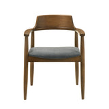 Emorie - Upholstered Solid Wood Dining Chair - Charcoal / Walnut
