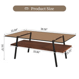 Rectangle Coffee Table, Tempered Glass Tabletop Modern Table For Living Room