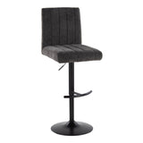 Hannah - Adjustable Barstool With Rounded T Footrest (Set of 2) - Black Metal