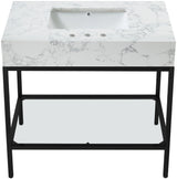Marmo - Engineered Marble Bathroom Vanity With Black Base