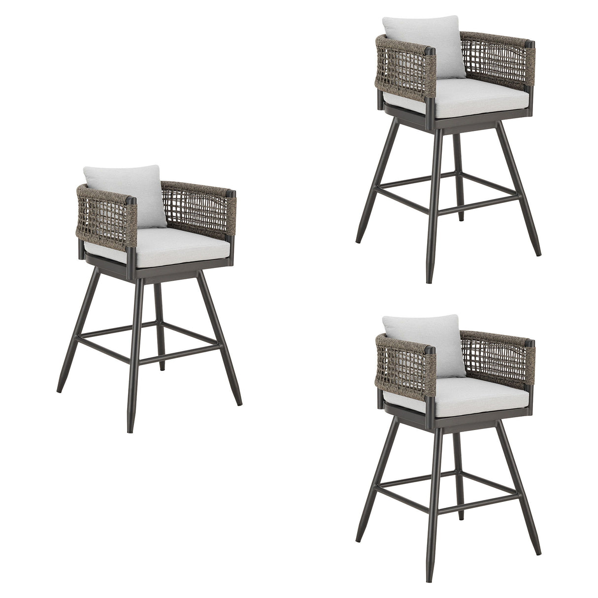 Alegria - Outdoor Patio Swivel Counter Stool Set