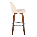 Toriano - 30" Fixed-Height Barstool (Set of 2) - Walnut And Beige