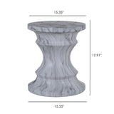 Geometric Round Outdoor End Table - Marble