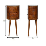 Rounded Bedside Table - Chestnut