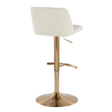 Toriano - Adjustable Barstool (Set of 2) - Gold Base