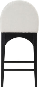 Waldorf - Chenille Stool With Black Legs