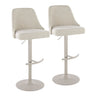 Studded - Marcel Adjustable Barstool (Set of 2) - Pearl Grey Metal