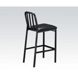 Jodie - Bar Chair (Set of 2) - Black Synthetic Leather & Antique Black