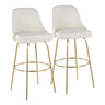 Marcel - Studded-Contemporary Fixed-Height Swivel Barstool (Set of 2)