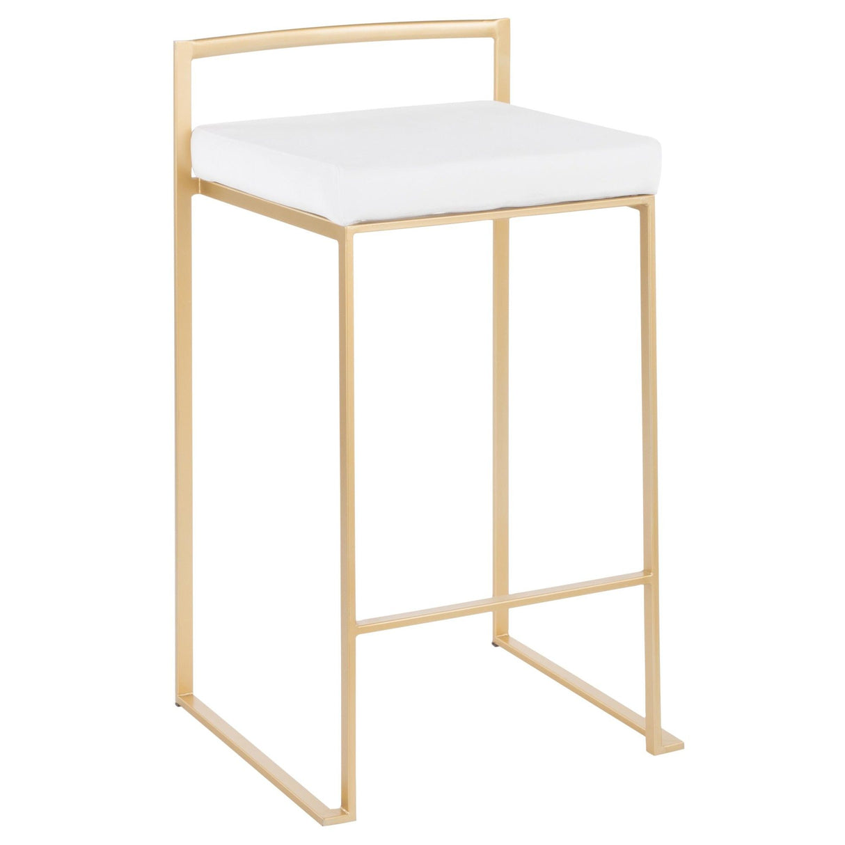 Fuji - Counter Stool With Cushion - Gold Legs