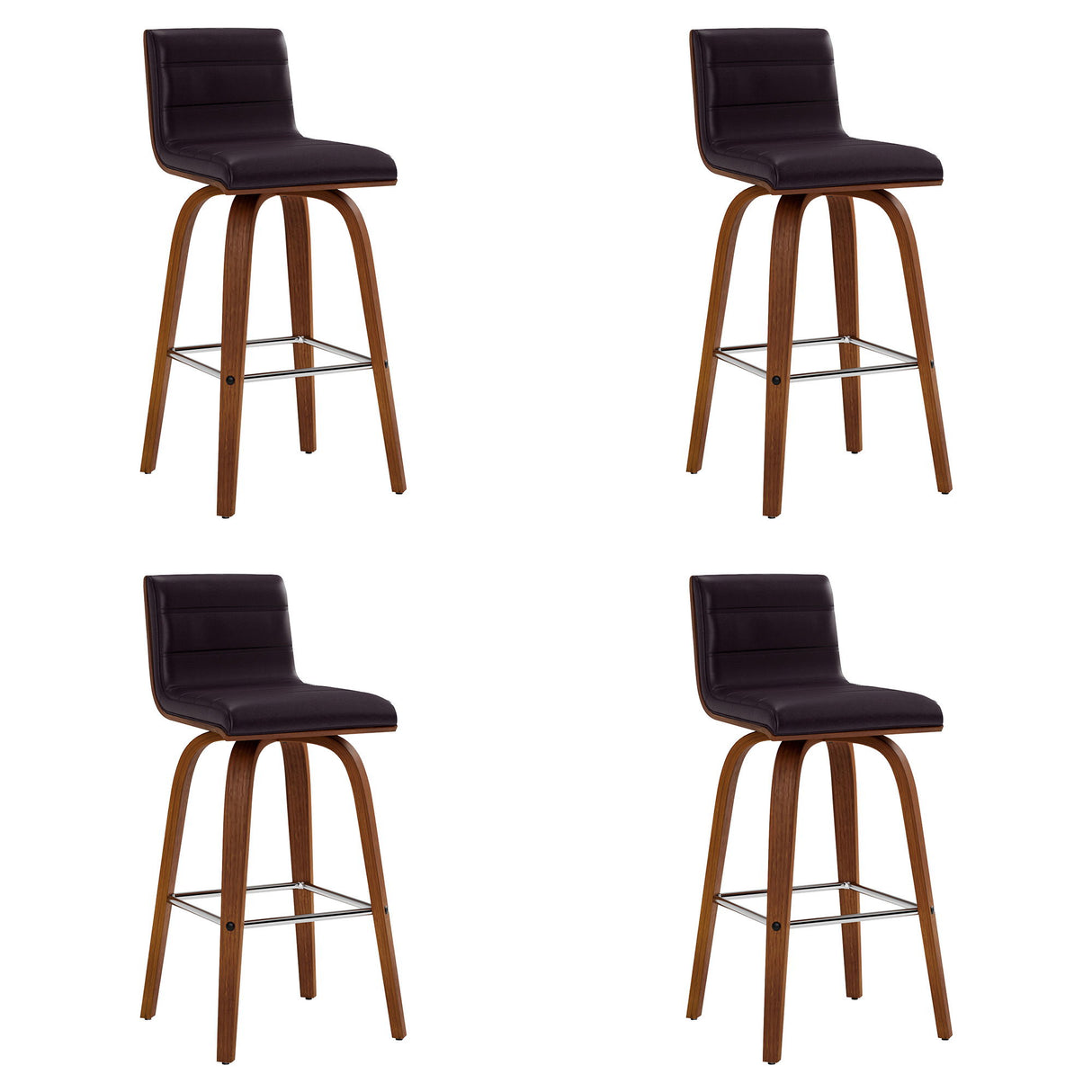 Vienna - 26" Swivel Counter Stool - Walnut Wood