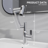 Bathroom Sink Faucet With Spray Function And Temperature Display, Anti Skid Switch, 360 Degree Rotary