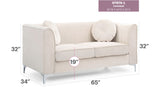 Glam Styled Micro Suede Velvet Loveseat