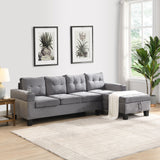 Modern Sectional Sofa Set With L Shape Chaise Lounge And Storage
