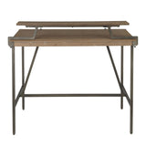 Gia - Industrial Counter Table - Wood-Pressed Grain Bamboo Top