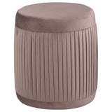 Pescadero - Round Upholstered Ottoman - Mauve