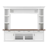 Extra Long TV Stand With 7 Color LED Lights, Adjustable Shelves & Storage Cabinets