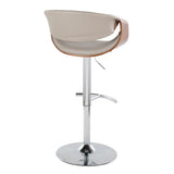 Symphony - Adjustable Barstool (Set of 2) - Chrome Base & Walnut Backrest