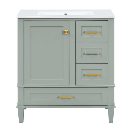 Bathroom Vanity, Modern Bathroom Cabinet With Sink Combo Set, Bathroom Storage Cabinet With A Soft Closing Door And 3 Drawers, Solid Wood Frame