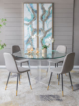 Elongated Modern Abstract Oil Painting, Rectangle Framed Wall Art (Set of 2) - Multicolor