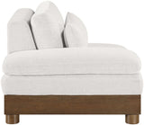 Turin - Chenille Fabric Upholstered Modular Arm Chair - Walnut Base