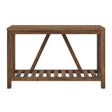 Farmhouse A Frame Entry Table With Lower Shelf