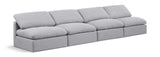 Indulge - Linen 4 Seat Modular Armless Sofa