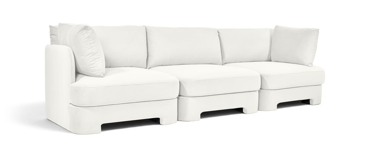 Hammond - Velvet Performance Fabric Upholstered 3 Piece Sofa