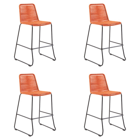 Shasta - 30" Outdoor Metal And Rope Stackable Barstool