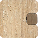 Ravenna - Genuine Fabric Travertine And Oak Wood Table