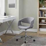 Curvo - Upholstered 5-Star Task Chair - Chrome Metal Base