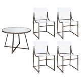 Jillian - 5 Piece Round Mirror Top Dining Set - Black Nickel