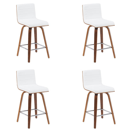 Vienna - Modern Counter Height Swivel Bar Stool - Walnut Finished Wood Frame