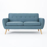 Modern Loveseat Sofa With Button Tufted Backrest