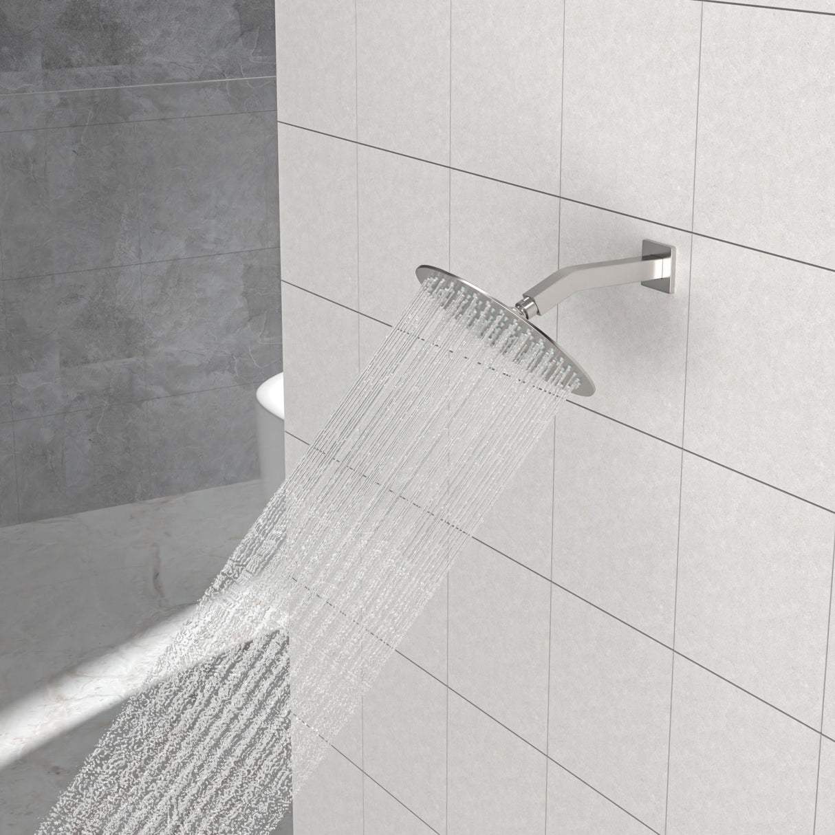 Elegant 6" Shower Arm With Flange, Stainless Steel Construction For Rain Shower Heads