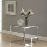 Ruben - End Table - Clear Glass & Chrome