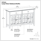 Artisan - Large 4 Door Sideboard Buffet - Brown