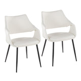 Curvo - High Back Upholstered Chair (Set of 2) - Black Metal Legs
