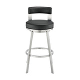 Flynn - Swivel Bar Stool - Brushed Steel
